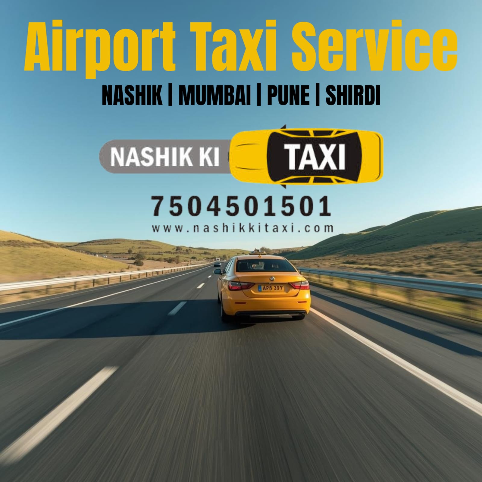 Airport taxi waiting outside terminal